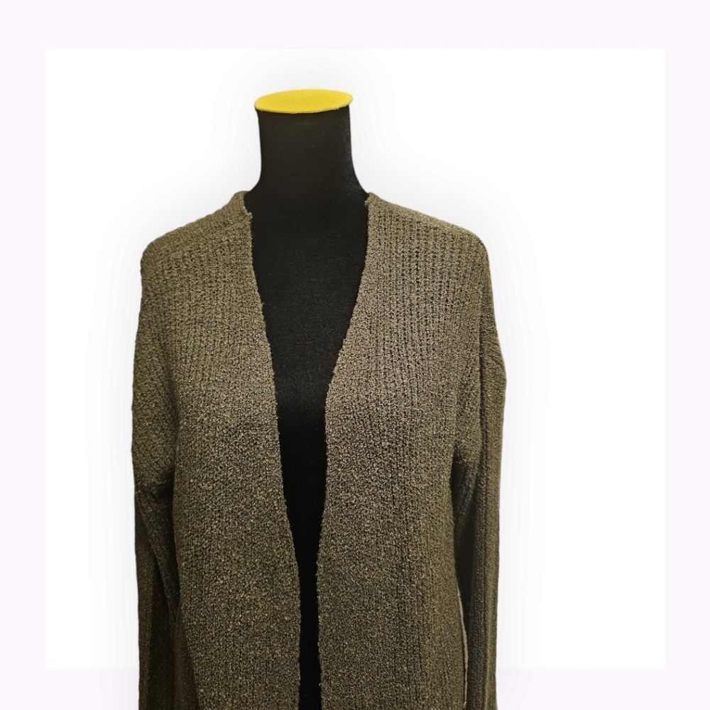 Sweet Wanderer Dark Green Open Front Cardigan Sweater Size Medium